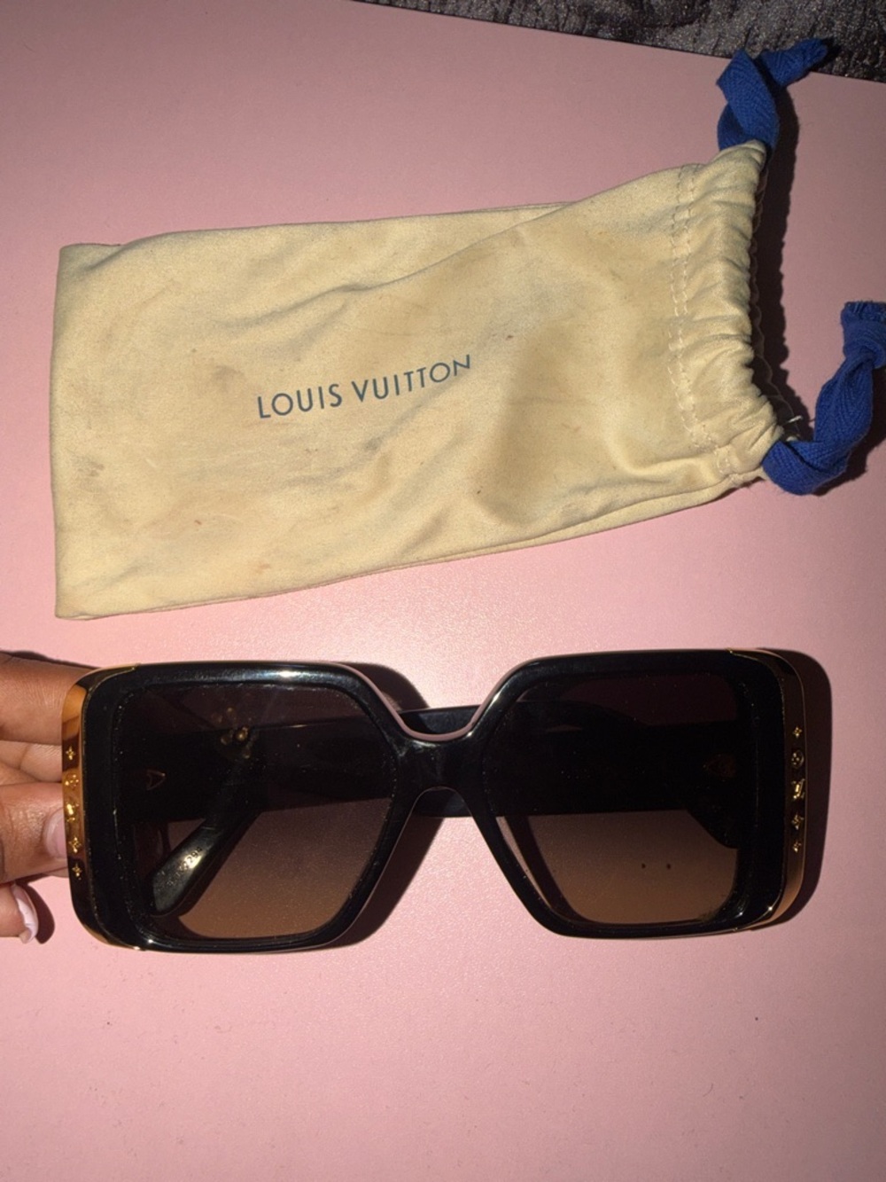 Louis Vuitton Black and Brown Gradient Square Sunglasses